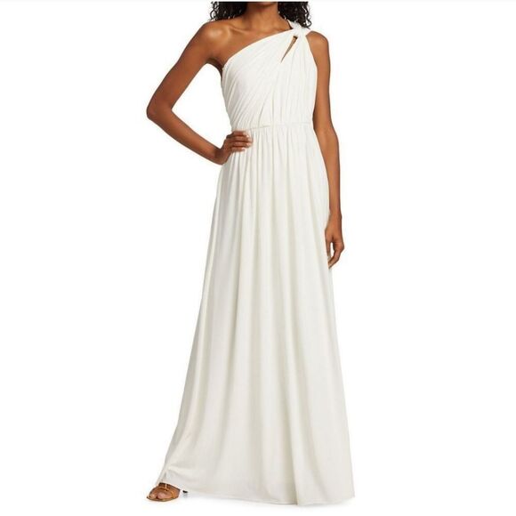 NWT Halston Michaela Shirred Gown STUNNING - Picture 5 of 10